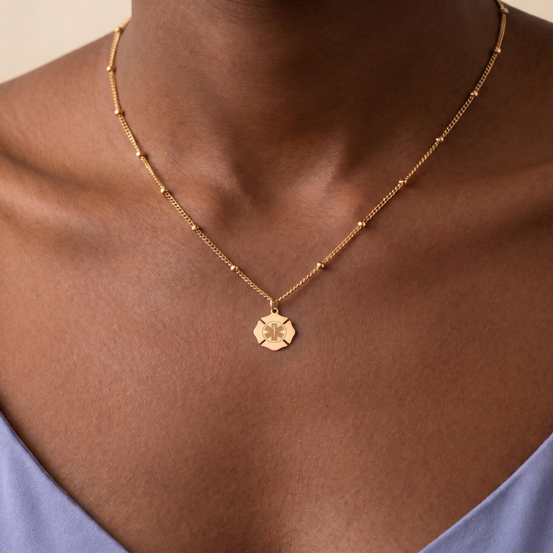 Caduceus Charm Beady Necklace