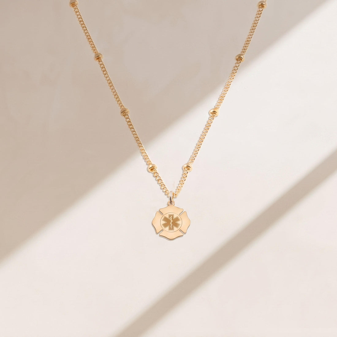 Caduceus Charm Beady Necklace