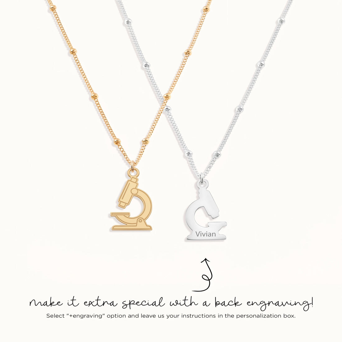 Microscope Charm Beady Necklace