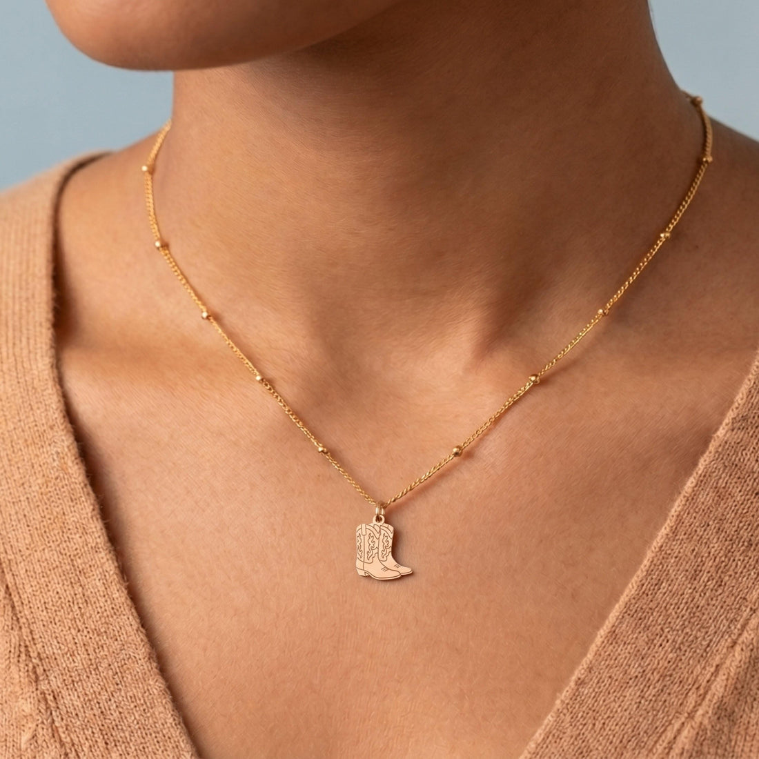 Cowboy Boots Charm Necklace
