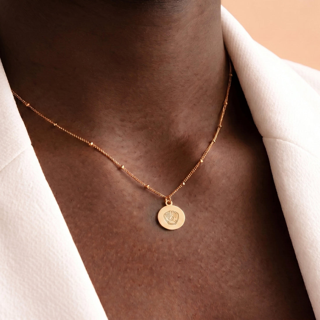 Baseball Glove Disc Charm Necklace