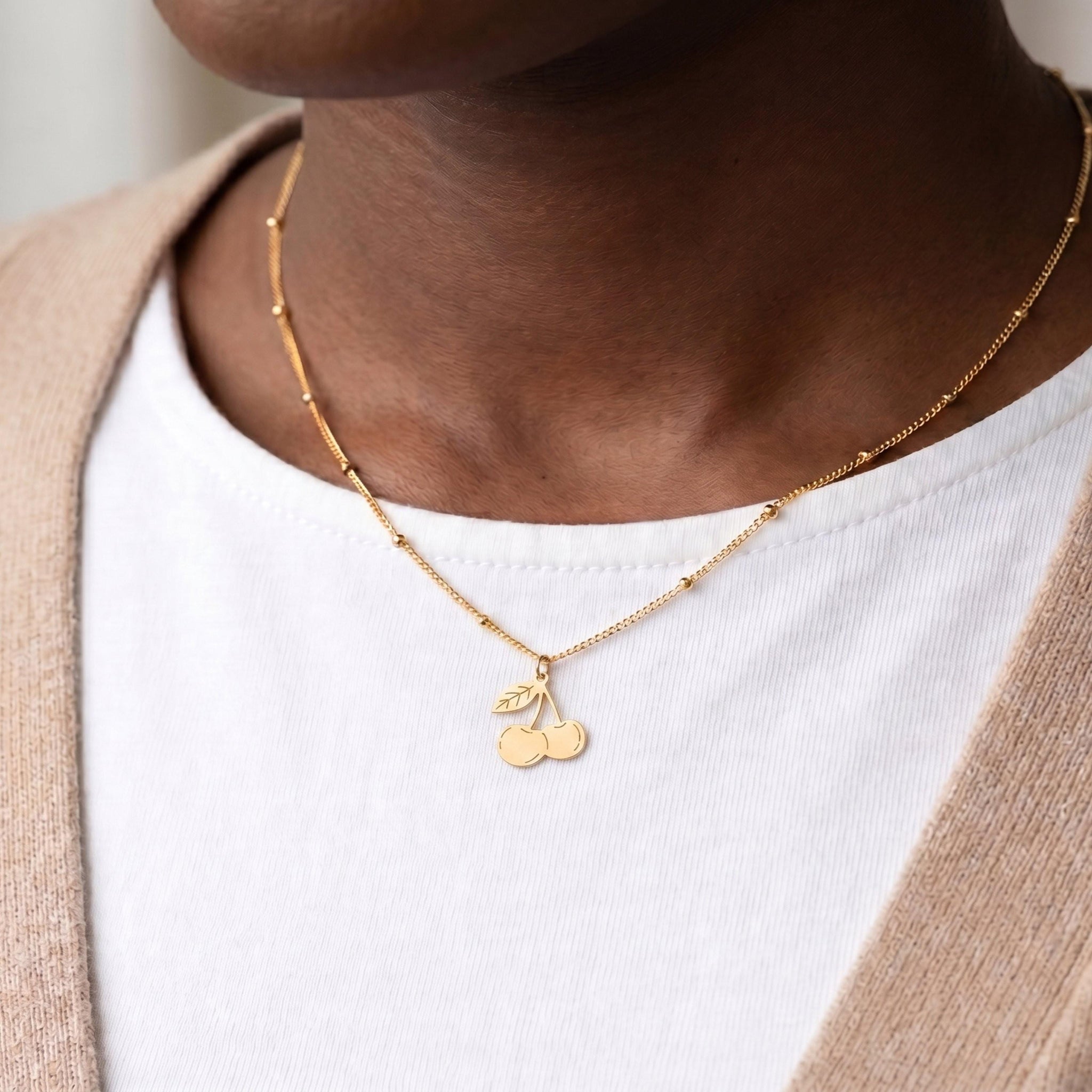 Cherry Fruit Charm Necklace