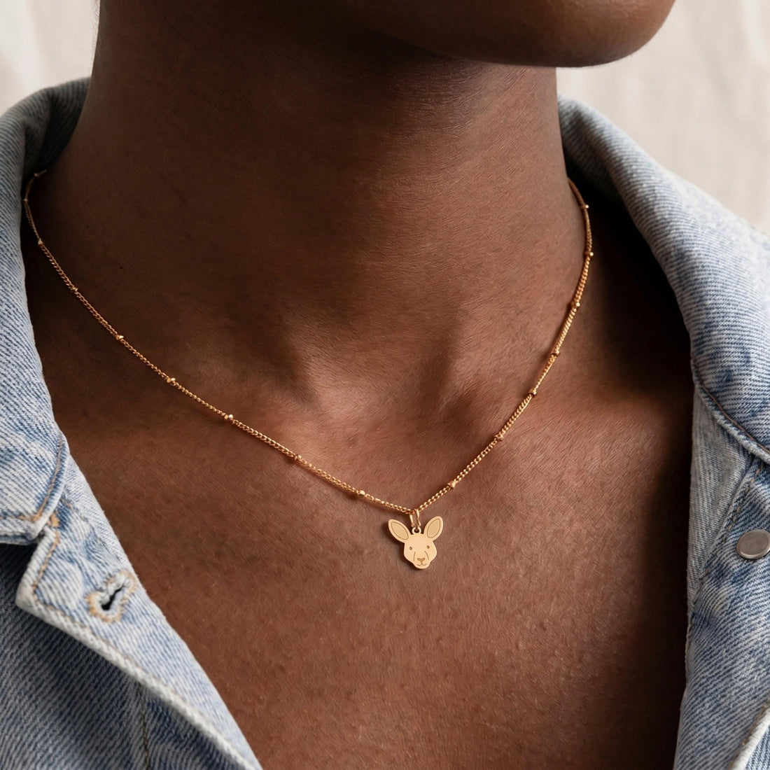 Kangaroo Head Beady Necklace