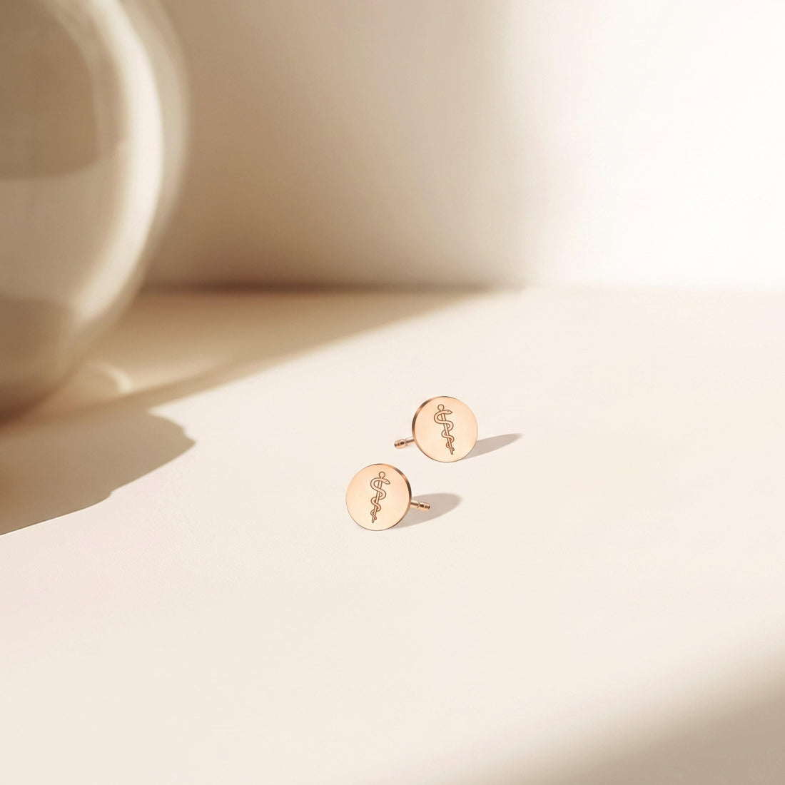 Caduceus Medical Stud Earrings