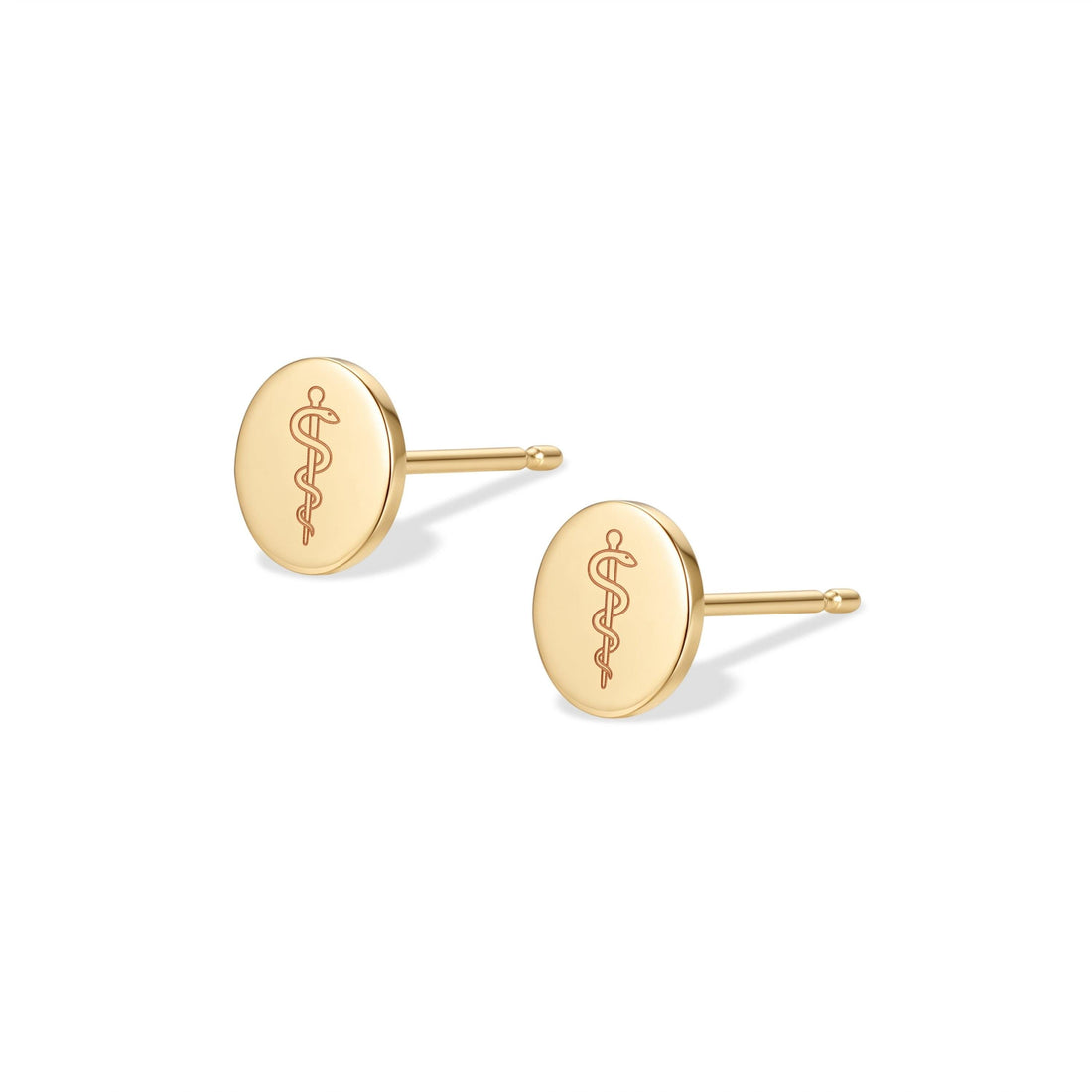 Caduceus Medical Stud Earrings
