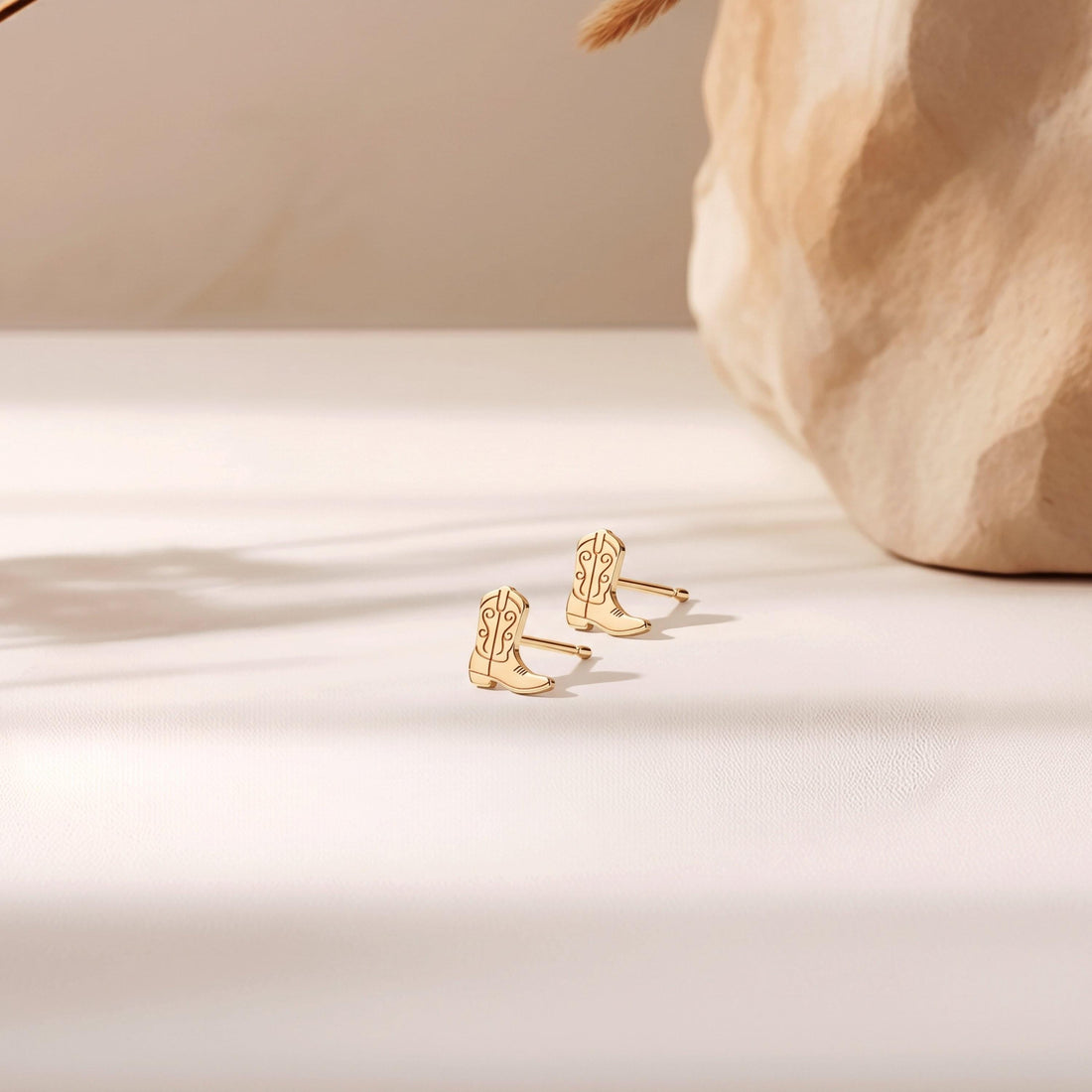 Cowboy Boot Charm Stud Earrings