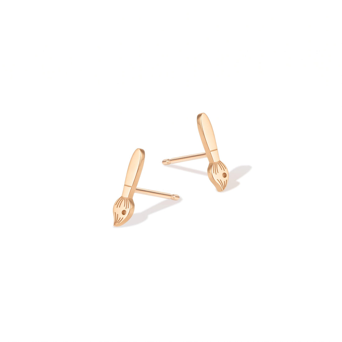 Paint Brush Charm Stud Earrings