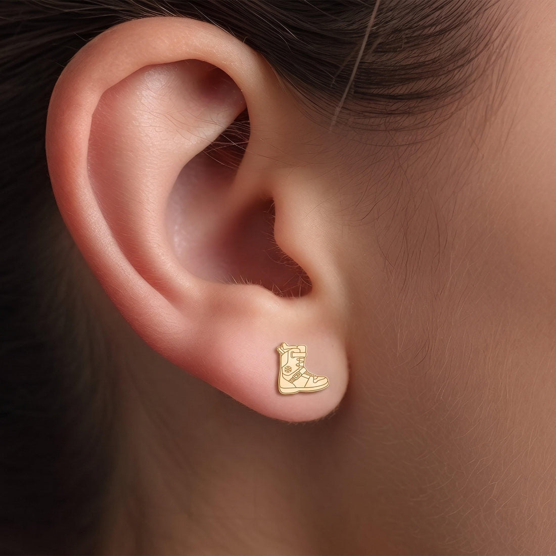 Snow Boot Charm Stud Earrings