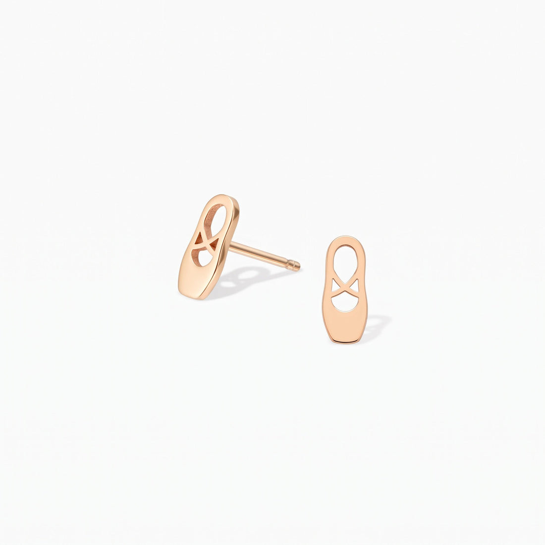 Ballet Slipper Charm Stud Earrings
