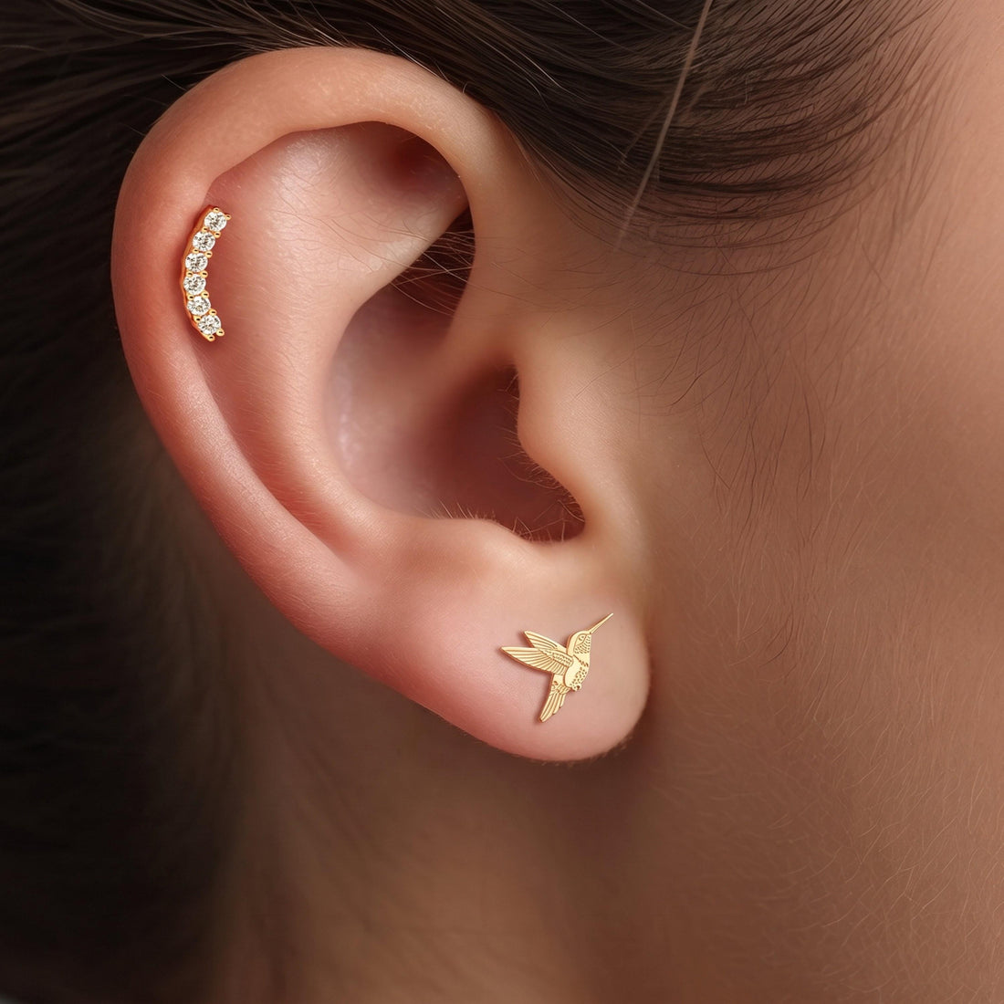 Hovering Hummingbird Stud Earrings