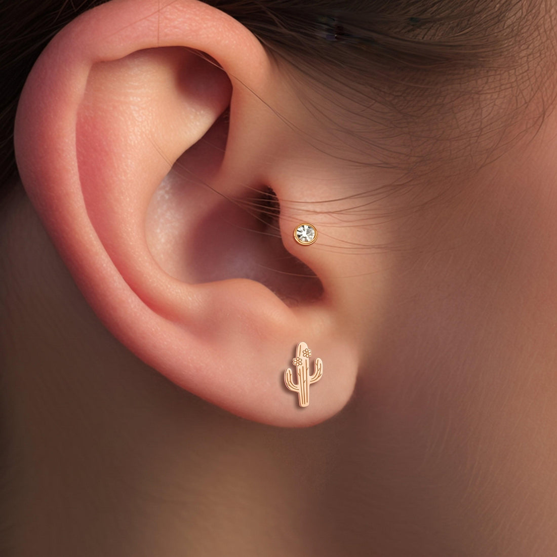Cactus Flower Stud Earrings