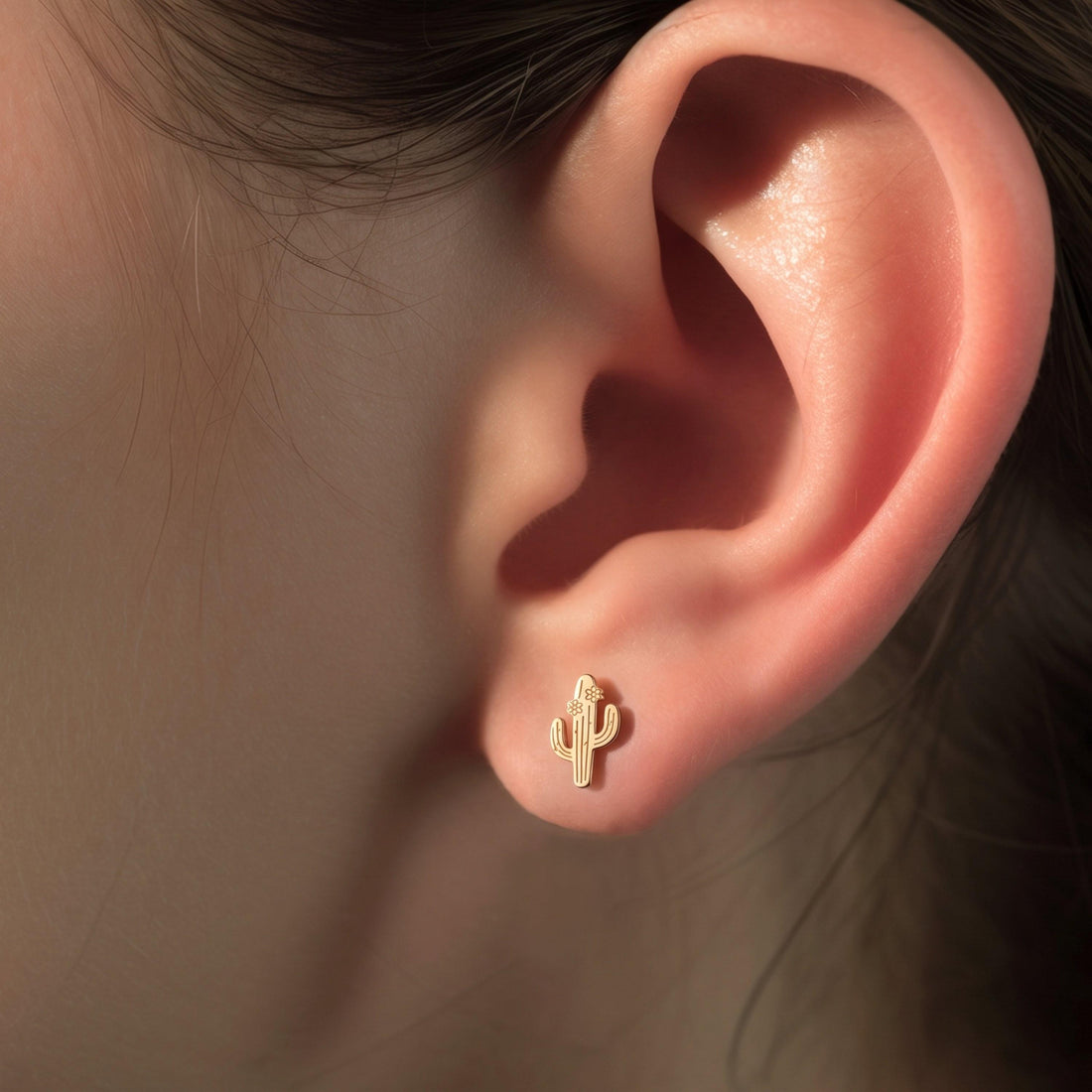 Cactus Flower Stud Earrings