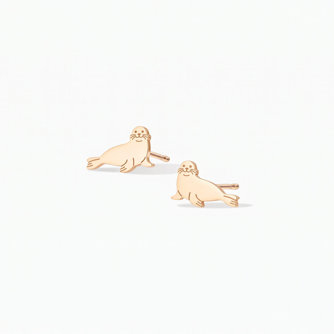 Harbor Seal Charm Stud Earrings