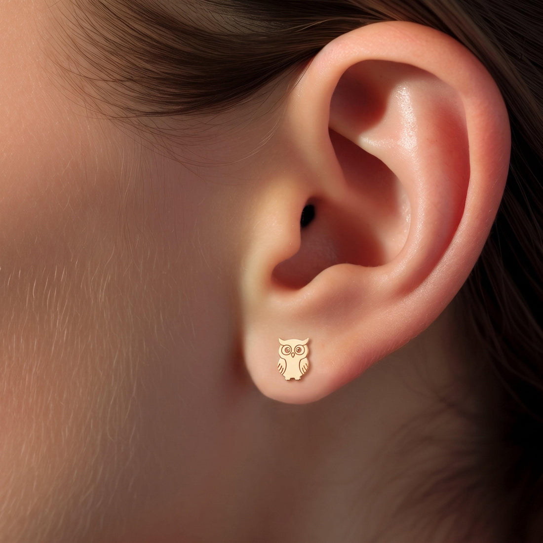 Horned Owl Stud Earrings