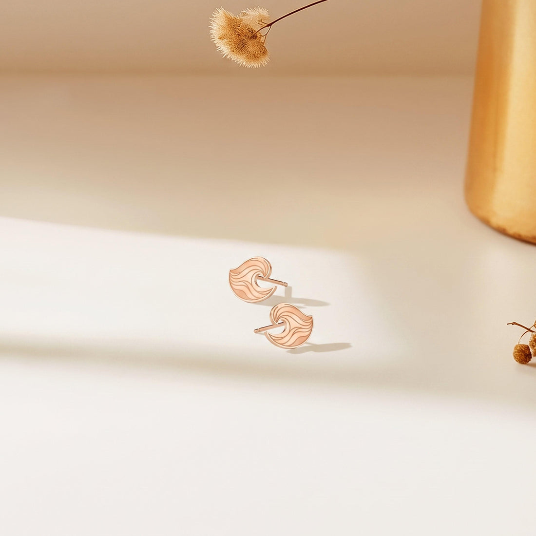 Ocean Wave Stud Earrings