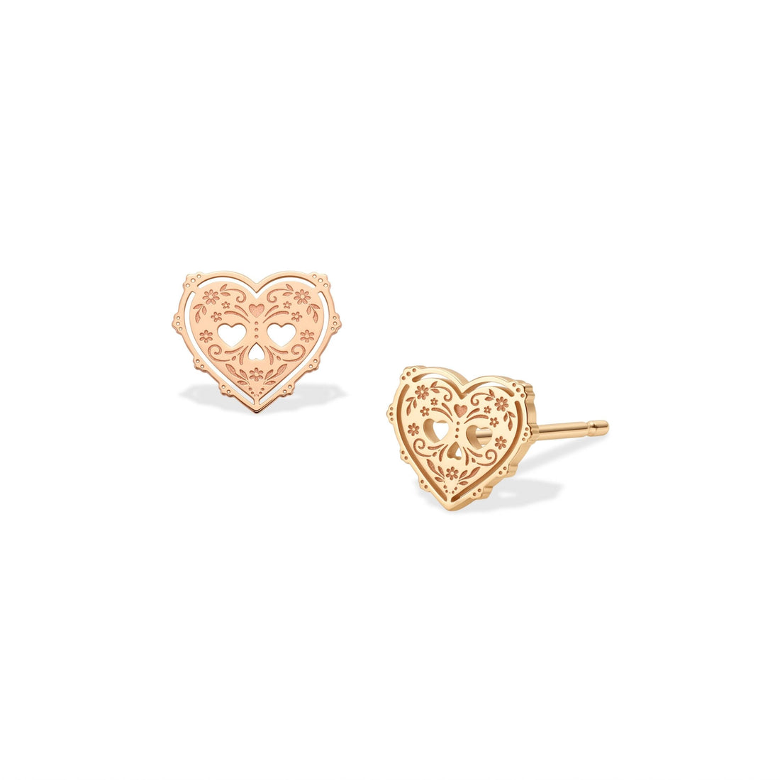 Sugar Skull Heart Stud Earrings