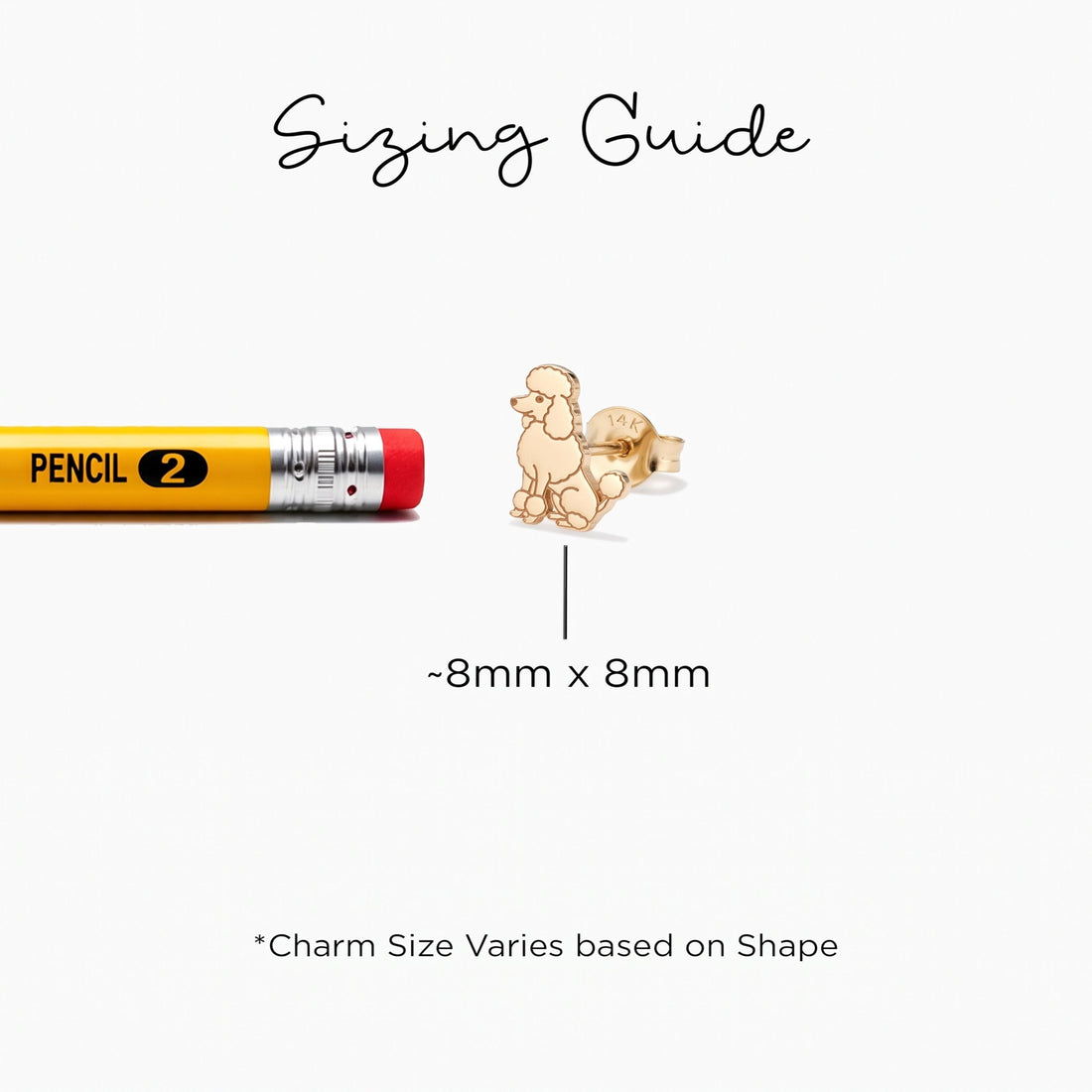 Poodle Charm Stud Earrings