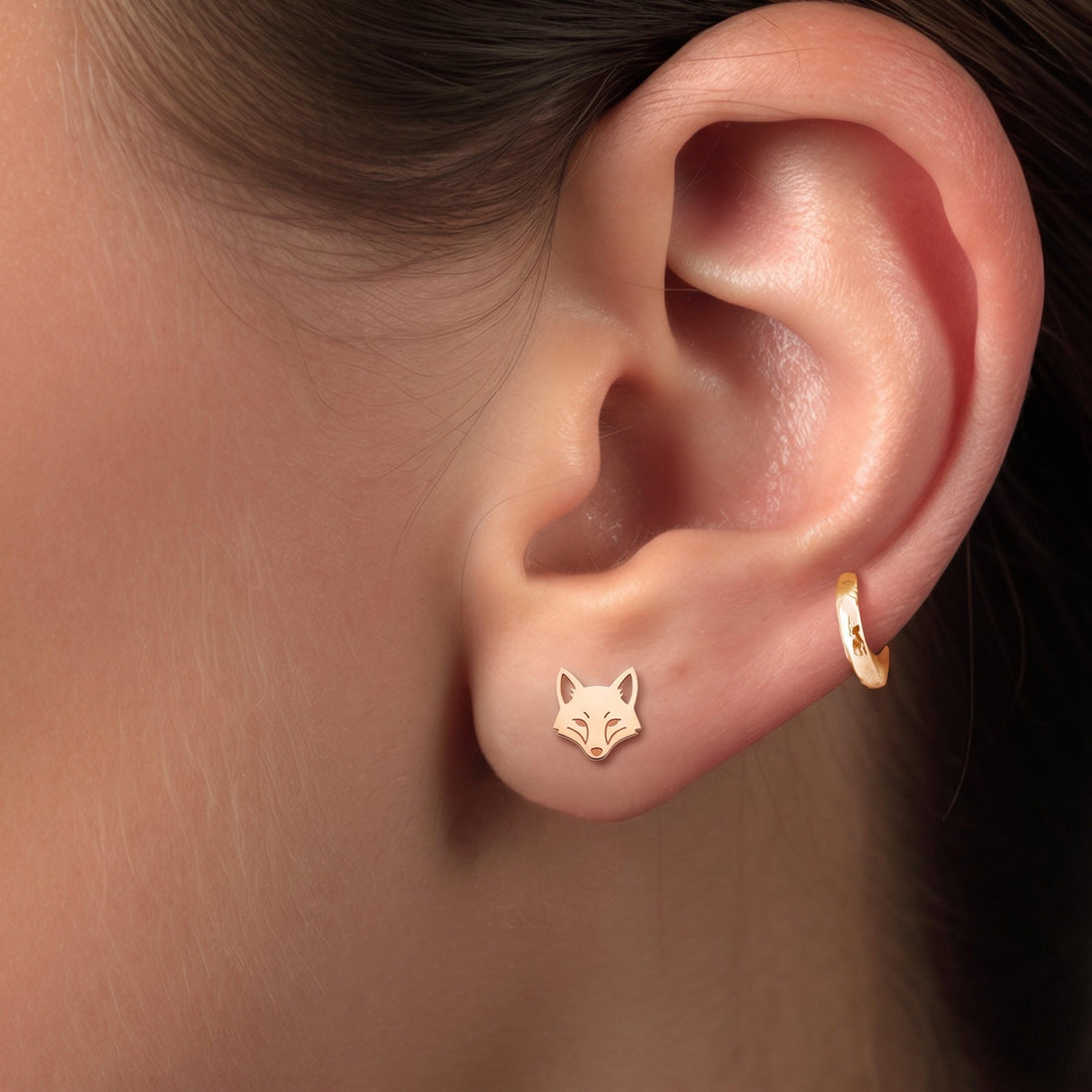 Fox Head Stud Earrings