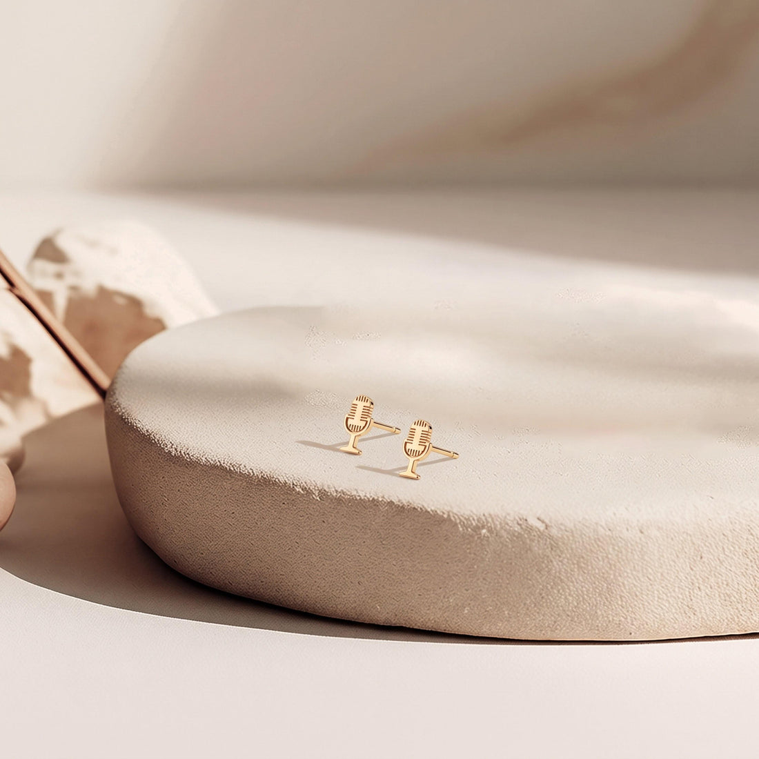 Microphone Charm Stud Earrings