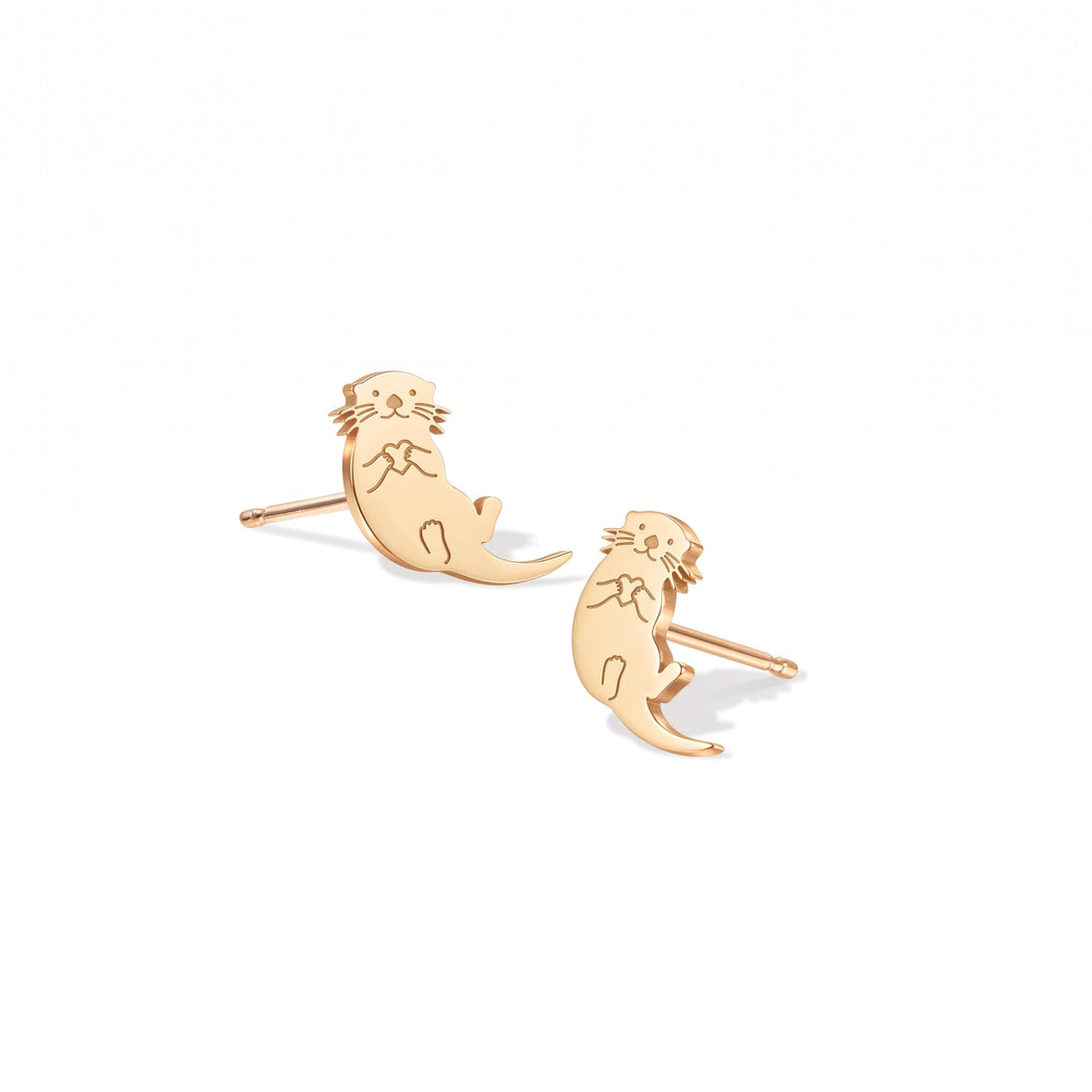 Sea Otter Charm Stud Earrings