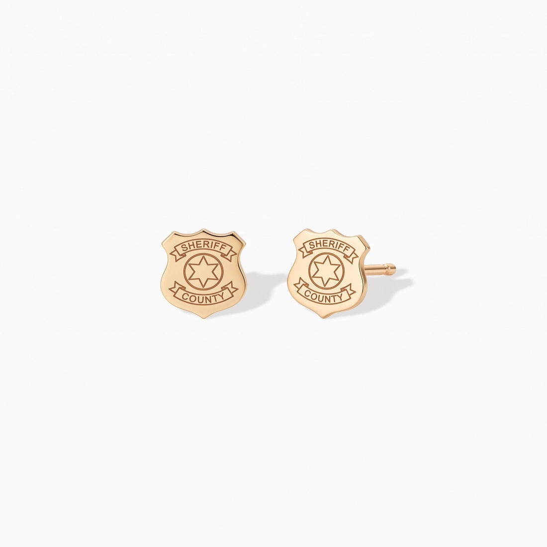 Sheriff Badge Stud Earrings
