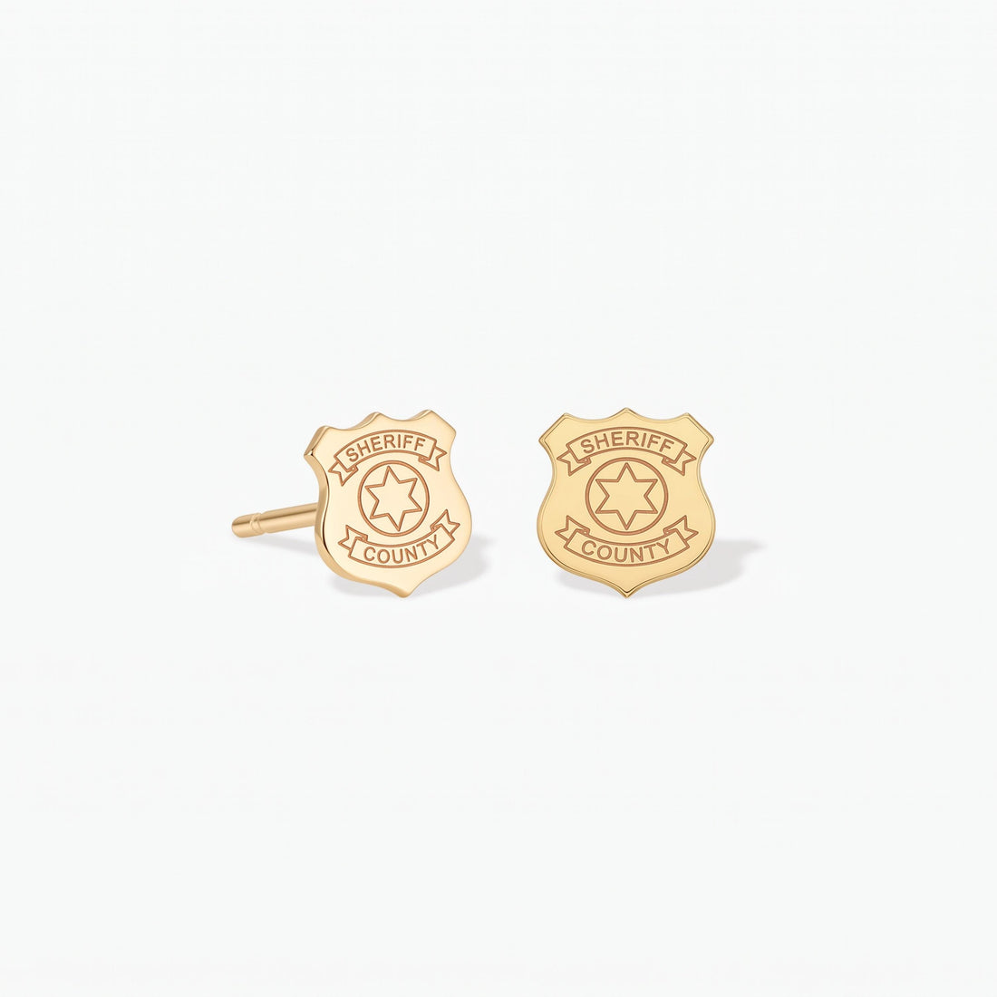 Sheriff Badge Stud Earrings