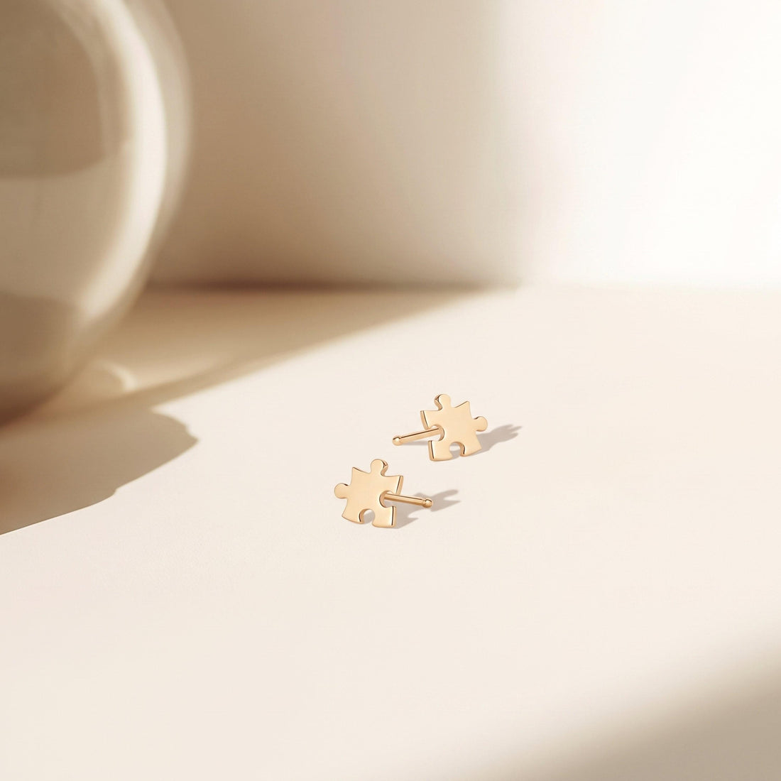 Puzzle Piece Stud Earrings