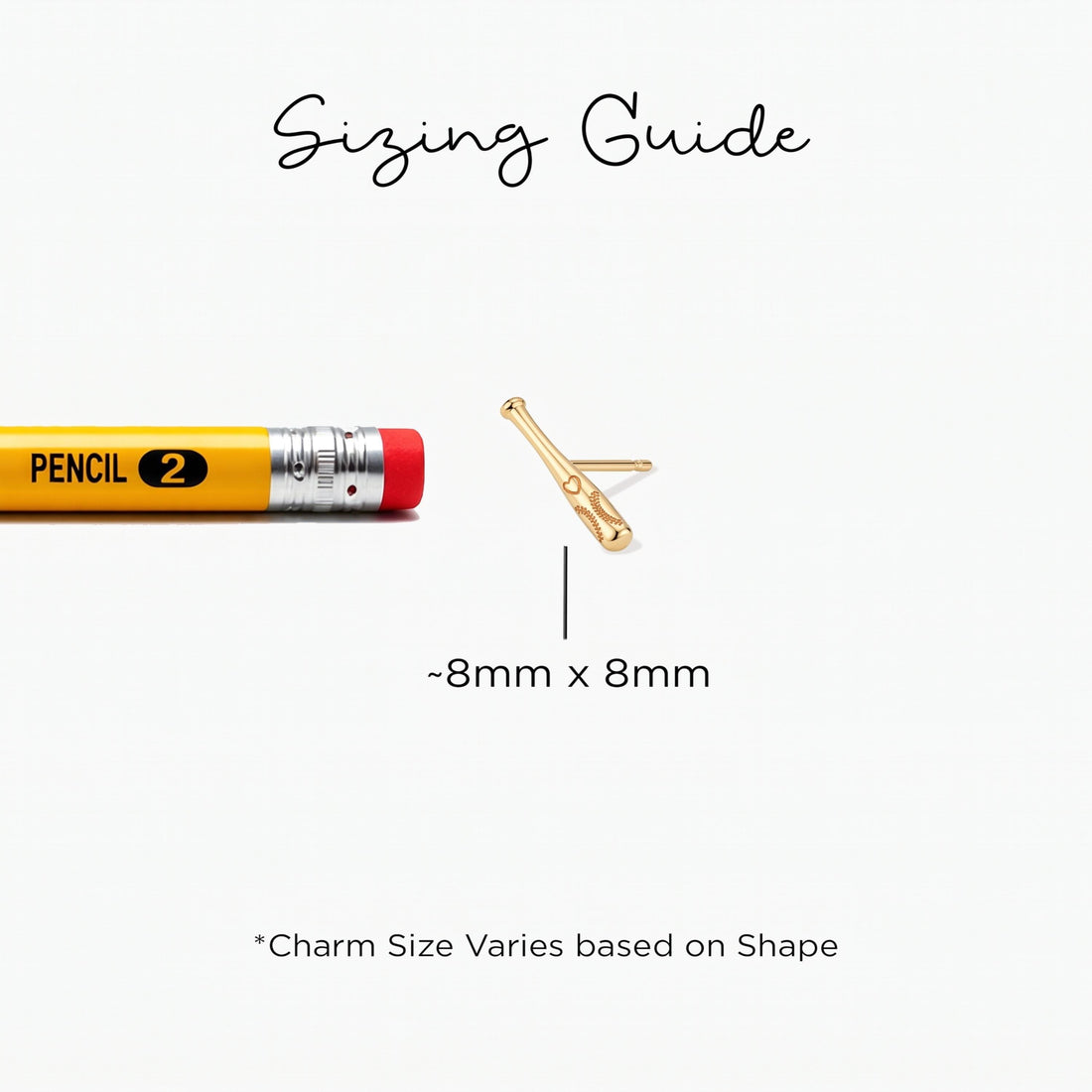 Baseball Bat Charm Stud Earrings