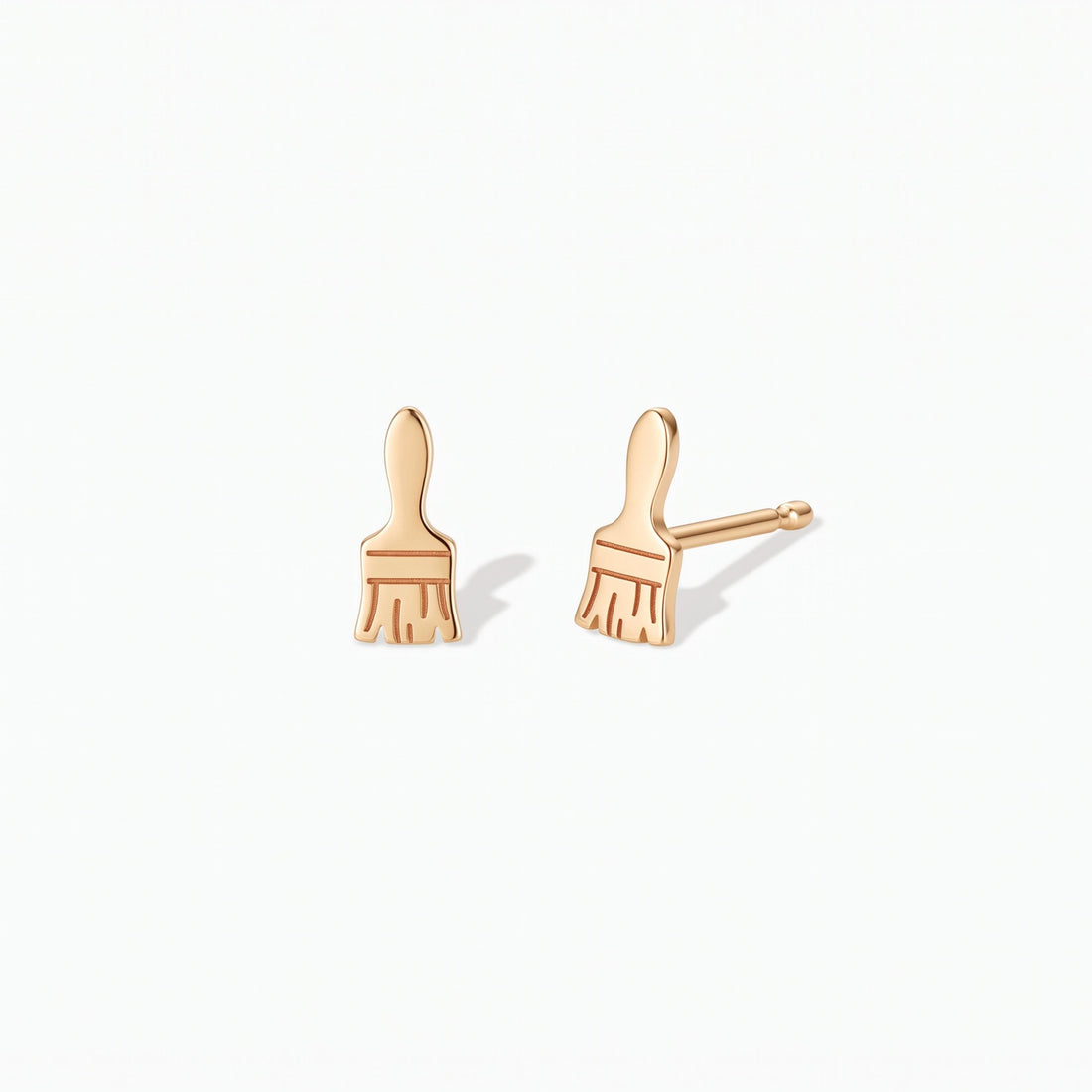 Paint Brush Charm Stud Earrings