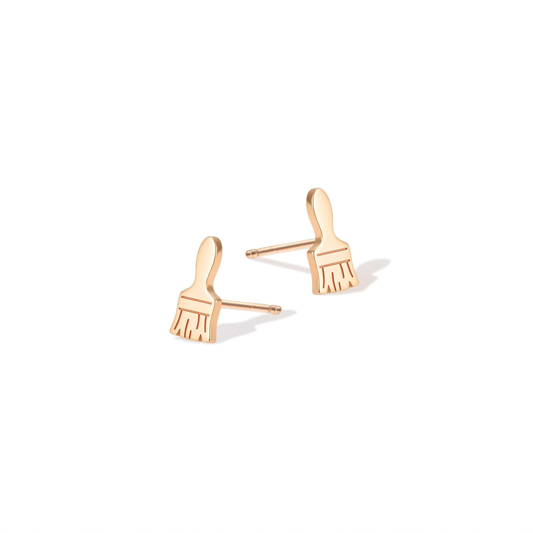 Paint Brush Charm Stud Earrings