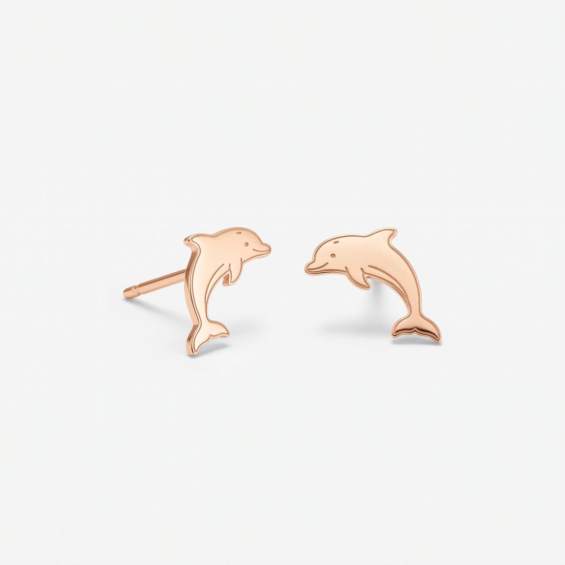 Dolphin Charm Stud Earrings