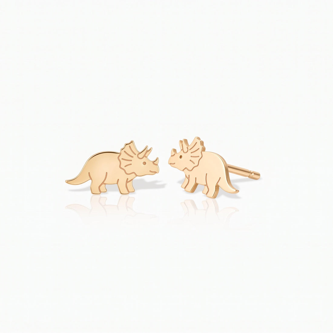 Triceratops Dinosaur Stud Earrings