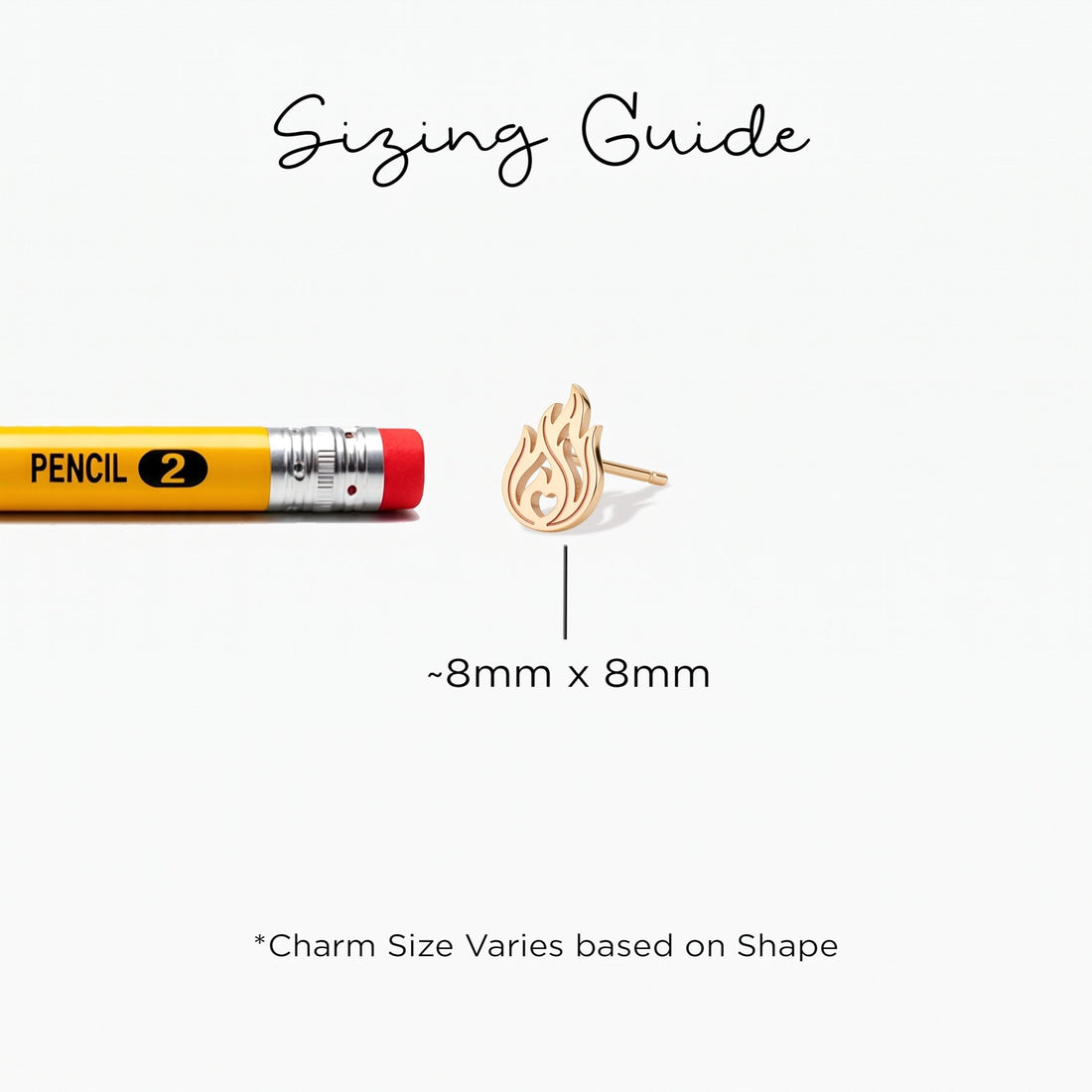 Heart Flame Stud Earrings