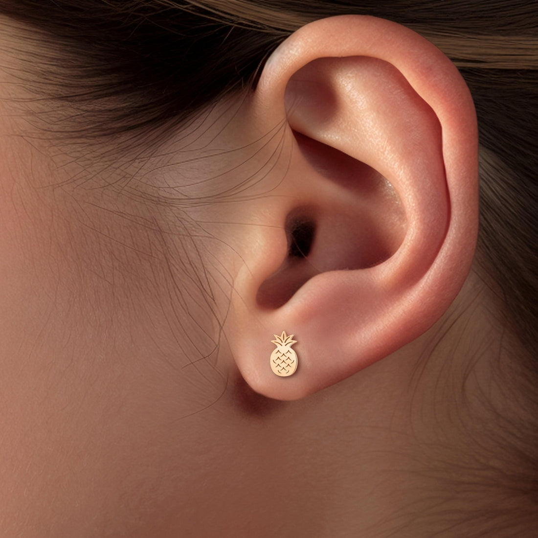 Pineapple Stud Fruit Earrings