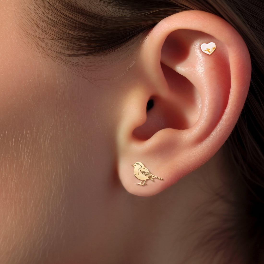 Perched Songbird Stud Earrings