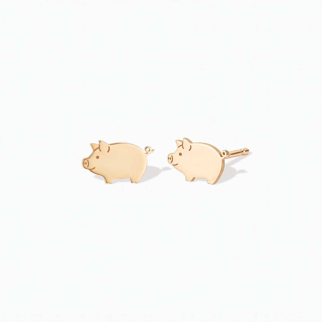 Pig Charm Stud Earrings