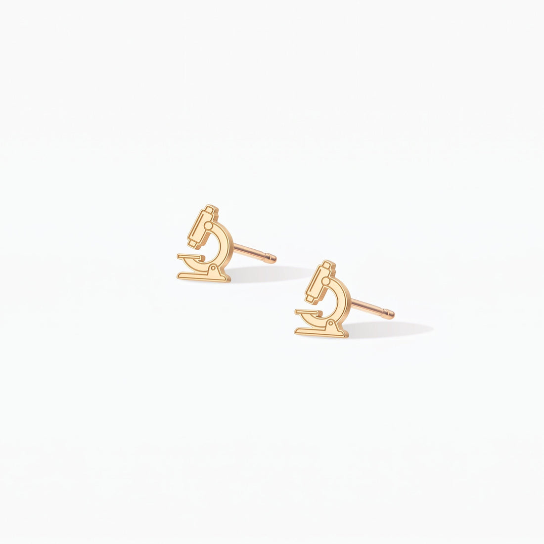 Microscope Scientist Charm Stud Earrings