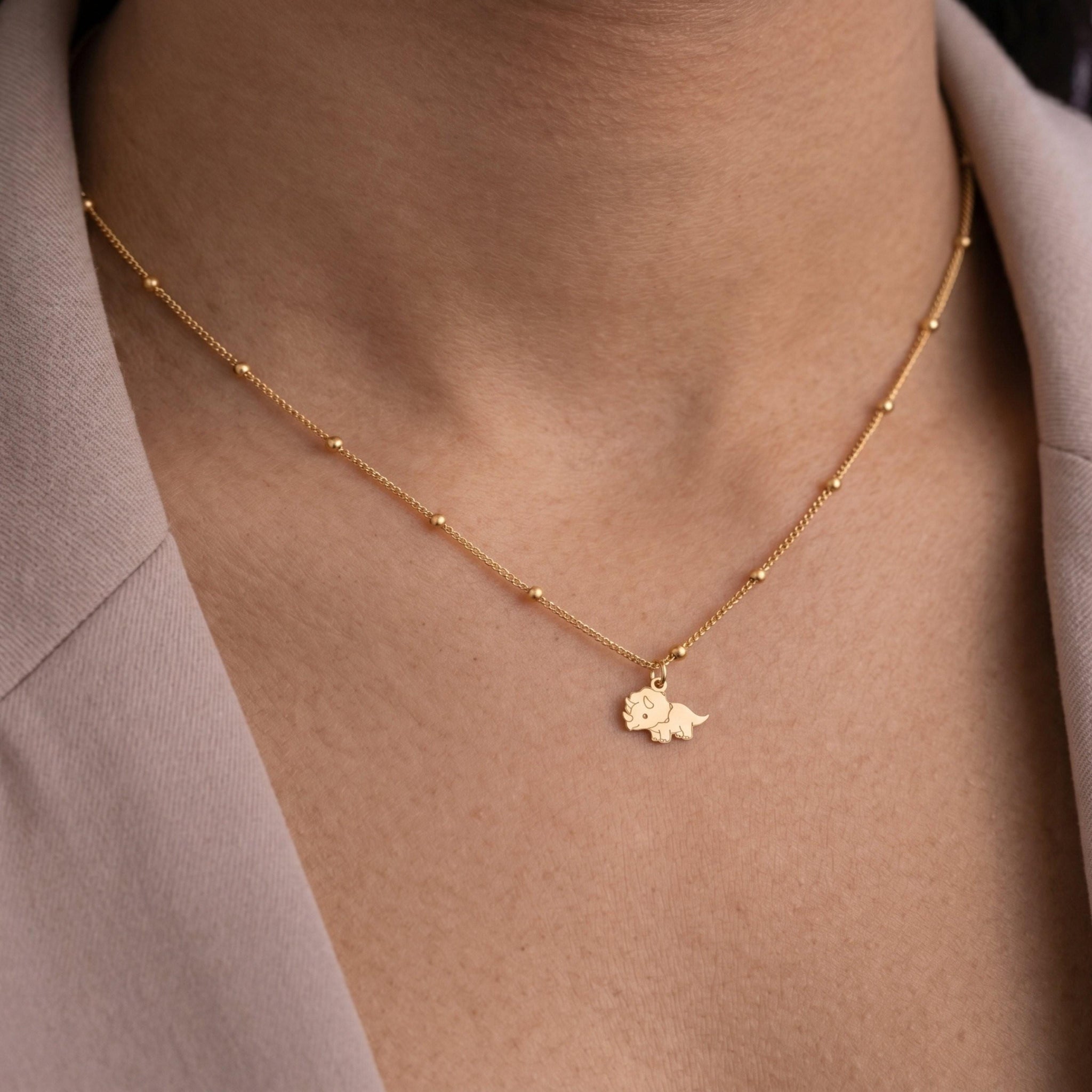 Triceratops Charm Necklace