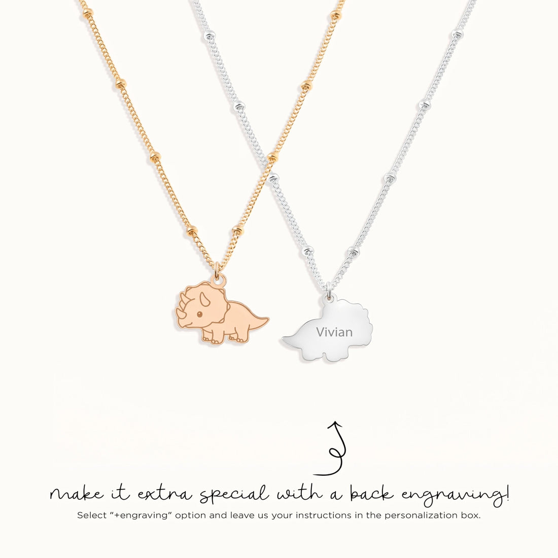 Triceratops Charm Necklace