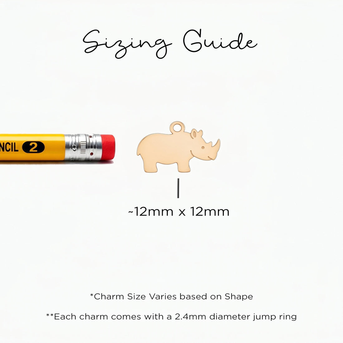 Rhino Charm Beady Necklace