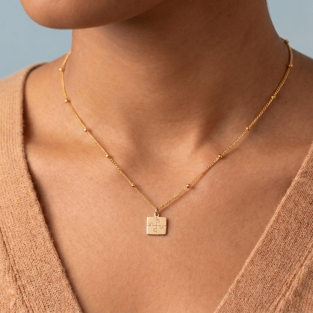 Puzzle Piece Charm Necklace