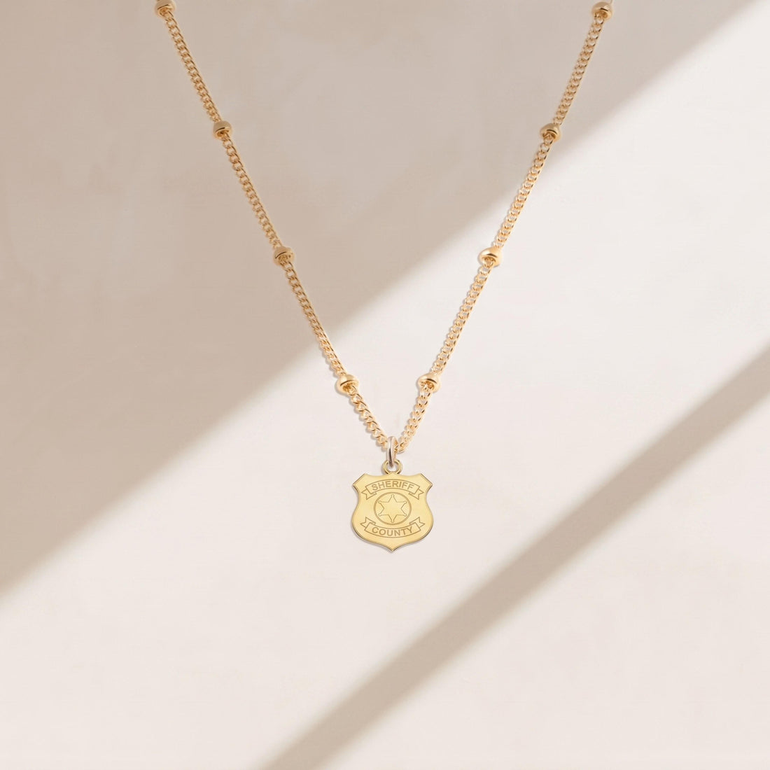 Sheriff Badge Charm Necklace