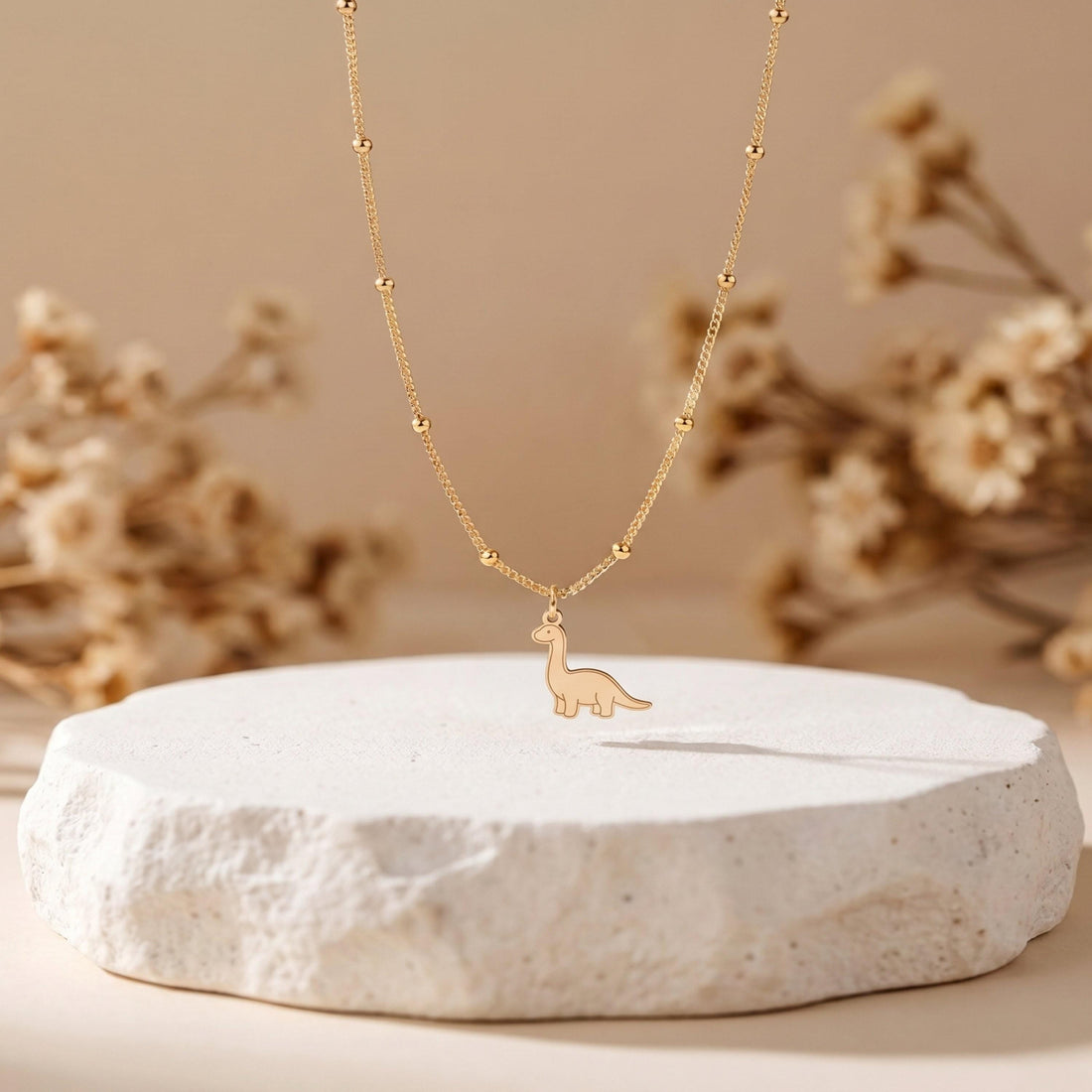 Brontosaurus Charm Beady Necklace