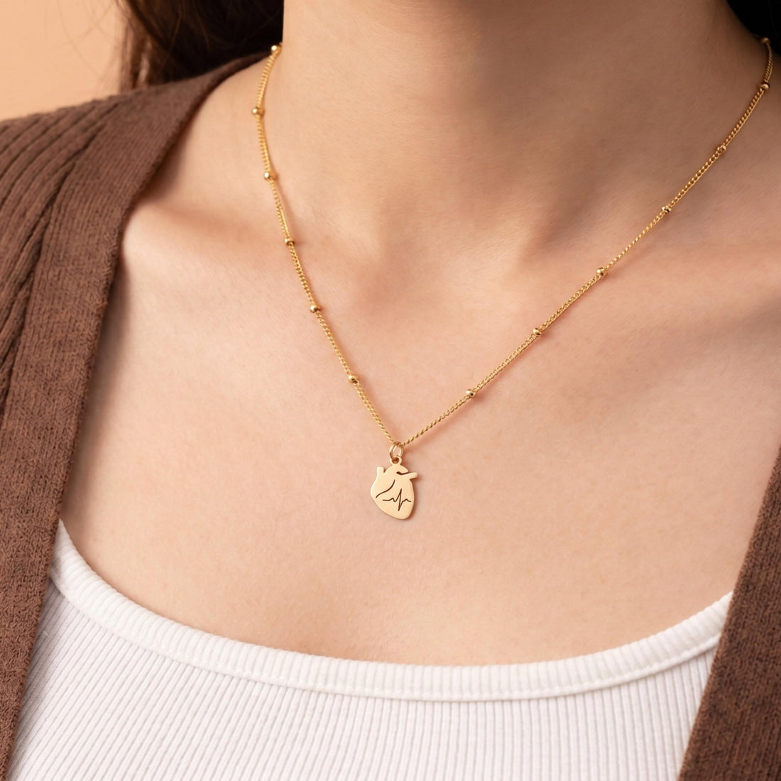Anatomical Heart Charm Necklace