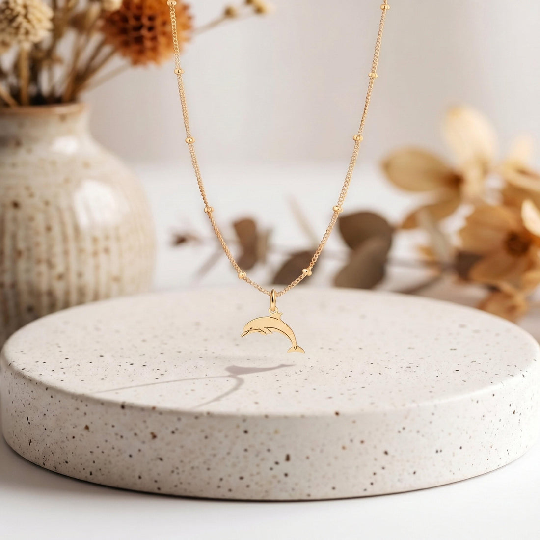 Jumping Dolphin Beady Necklace