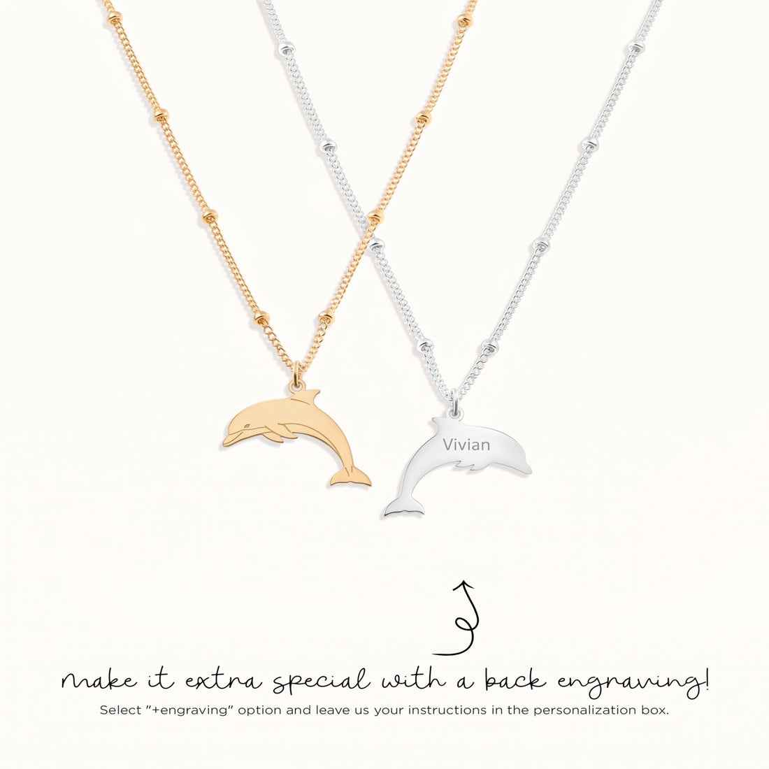 Jumping Dolphin Beady Necklace