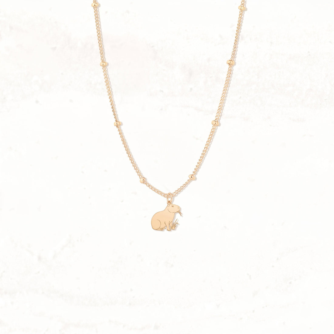 Capybara Charm Beady Necklace