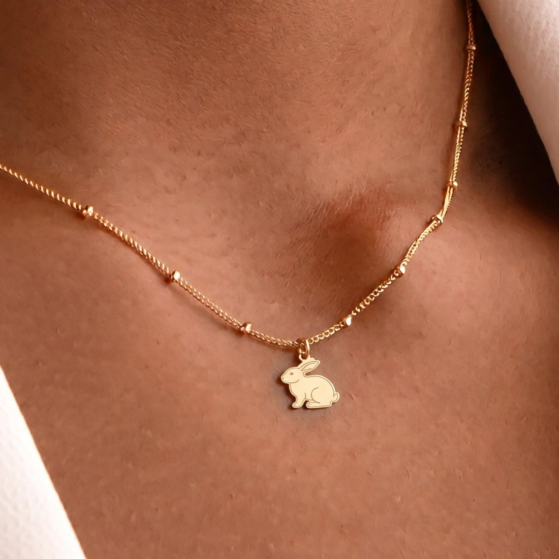 Sitting Bunny Charm Necklace