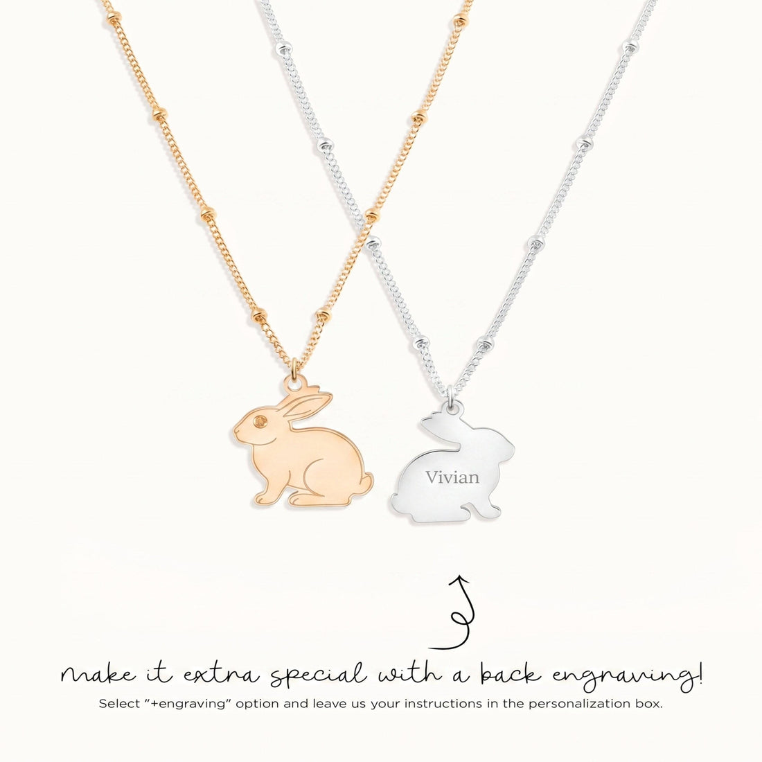 Sitting Bunny Charm Necklace