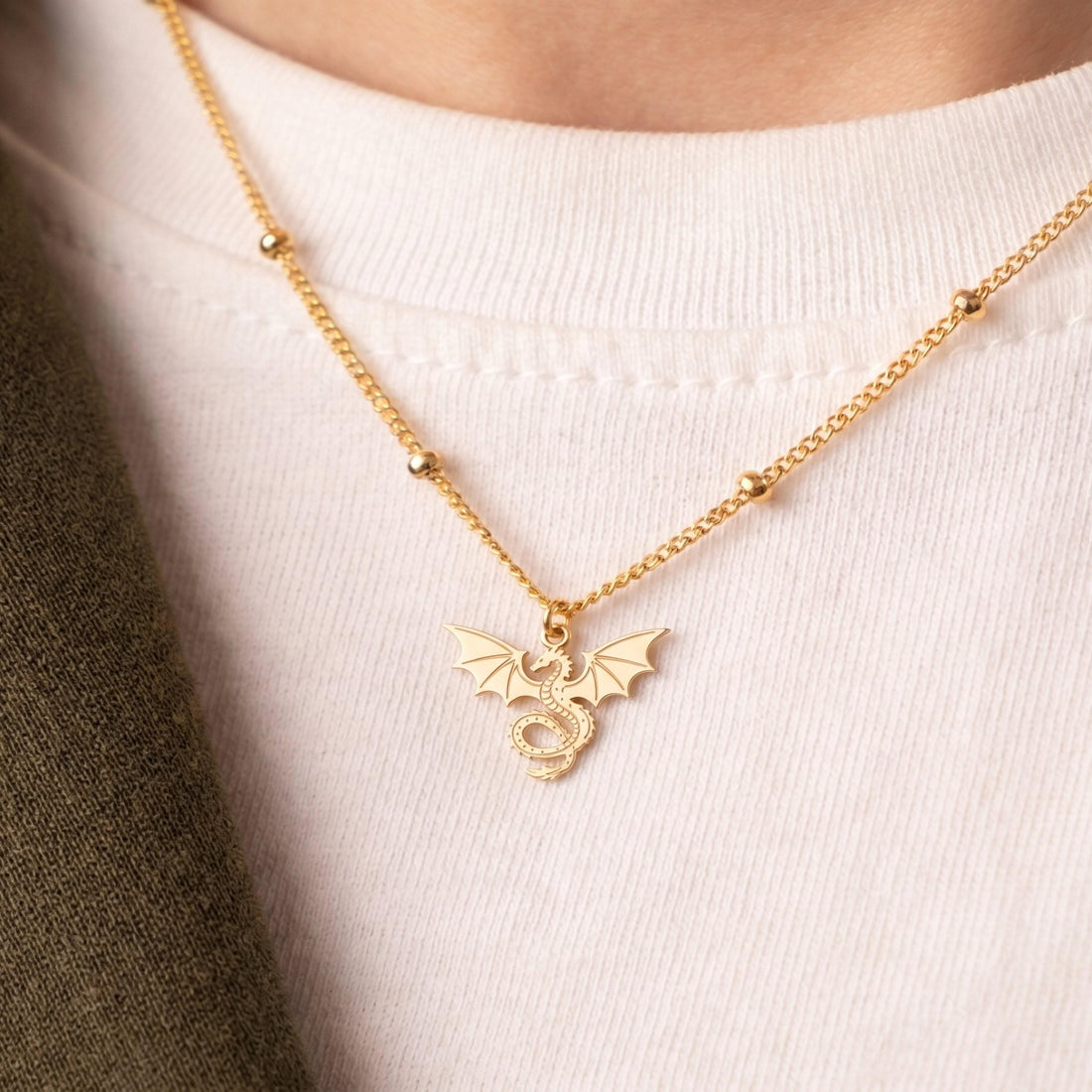 Winged Dragon Charm Necklace